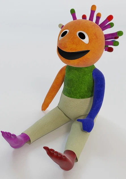 Wink Muppet Toy 3D Model_01
